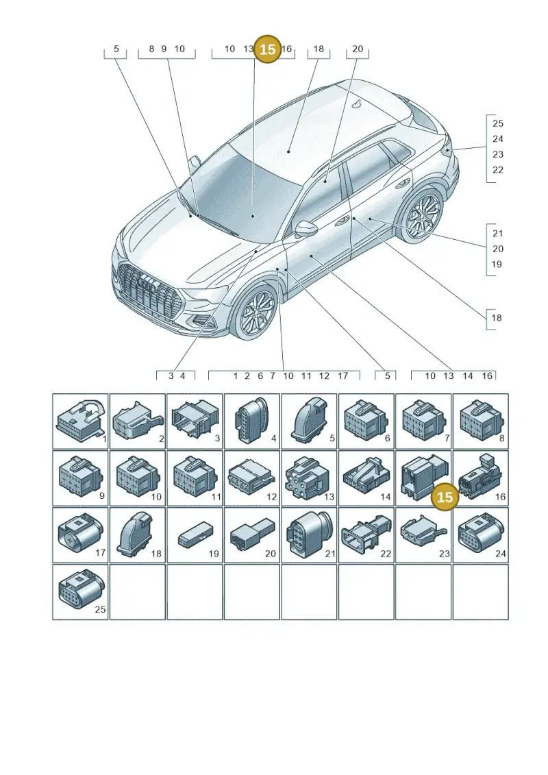8W0973736 — Audi RS Q3 Sportback (2019-2024) diagram 597971820, position 15