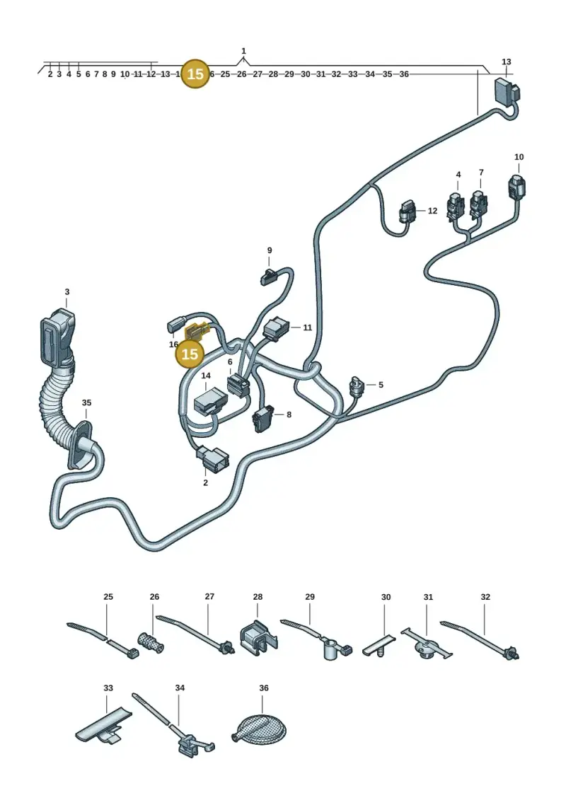 8W0973736 — Audi A5 Limousine (2024-2025) diagram 8wk972330, position 15