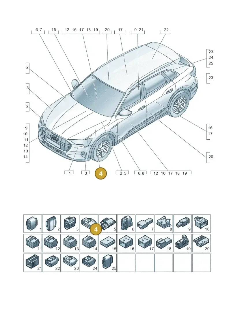8W0973737C — Audi Q8 e-tron (2018-2025) diagram 586971820, position 4