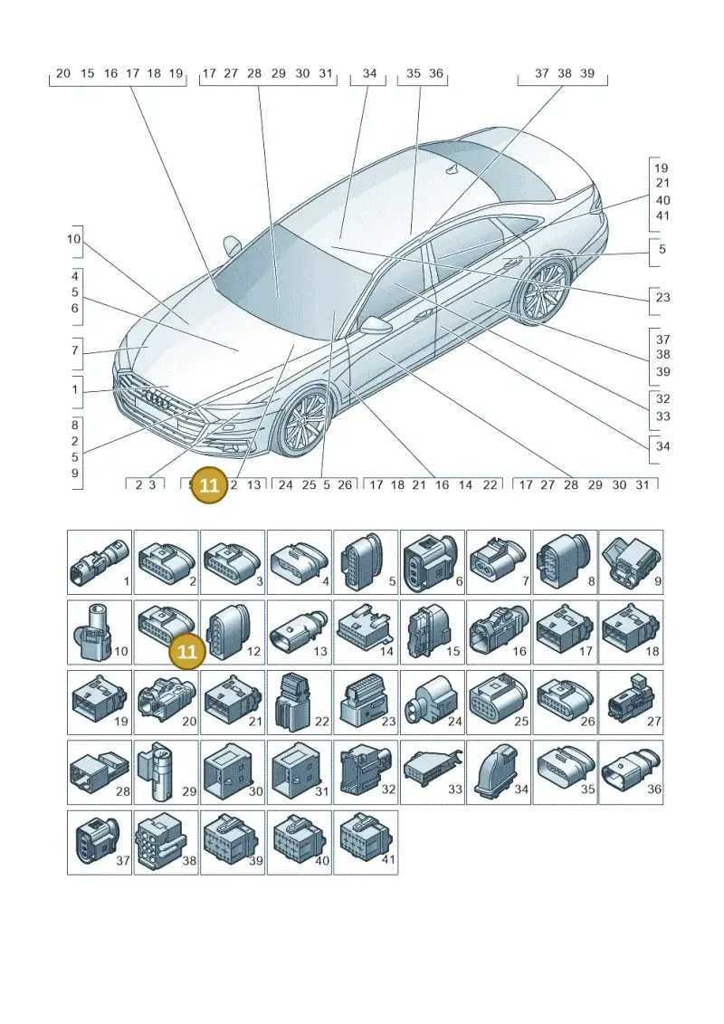 8W0973737C — Audi A8 (2017-2025) diagram 838971820, position 11