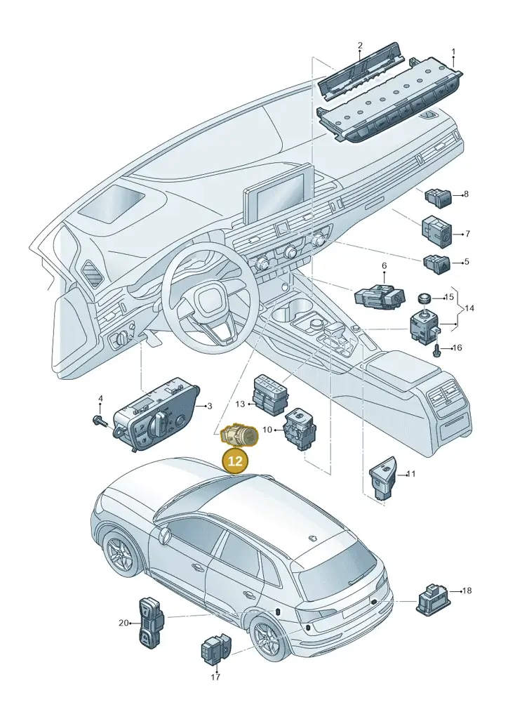 8W1905217F — Audi Q5 (2016-2020) diagram 896941500, position 12