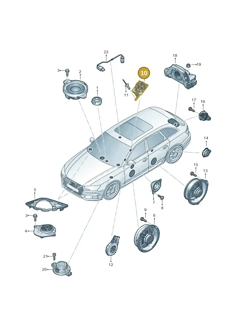 8W5035400D — Audi RS4 Avant (2017-) diagram 849035360, position 10
