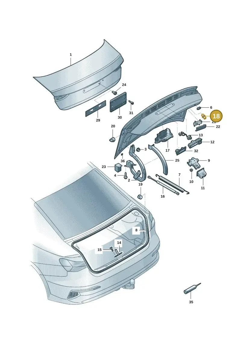 8W5827499 — Audi A3 (2020-) diagram 8yx827010, position 18