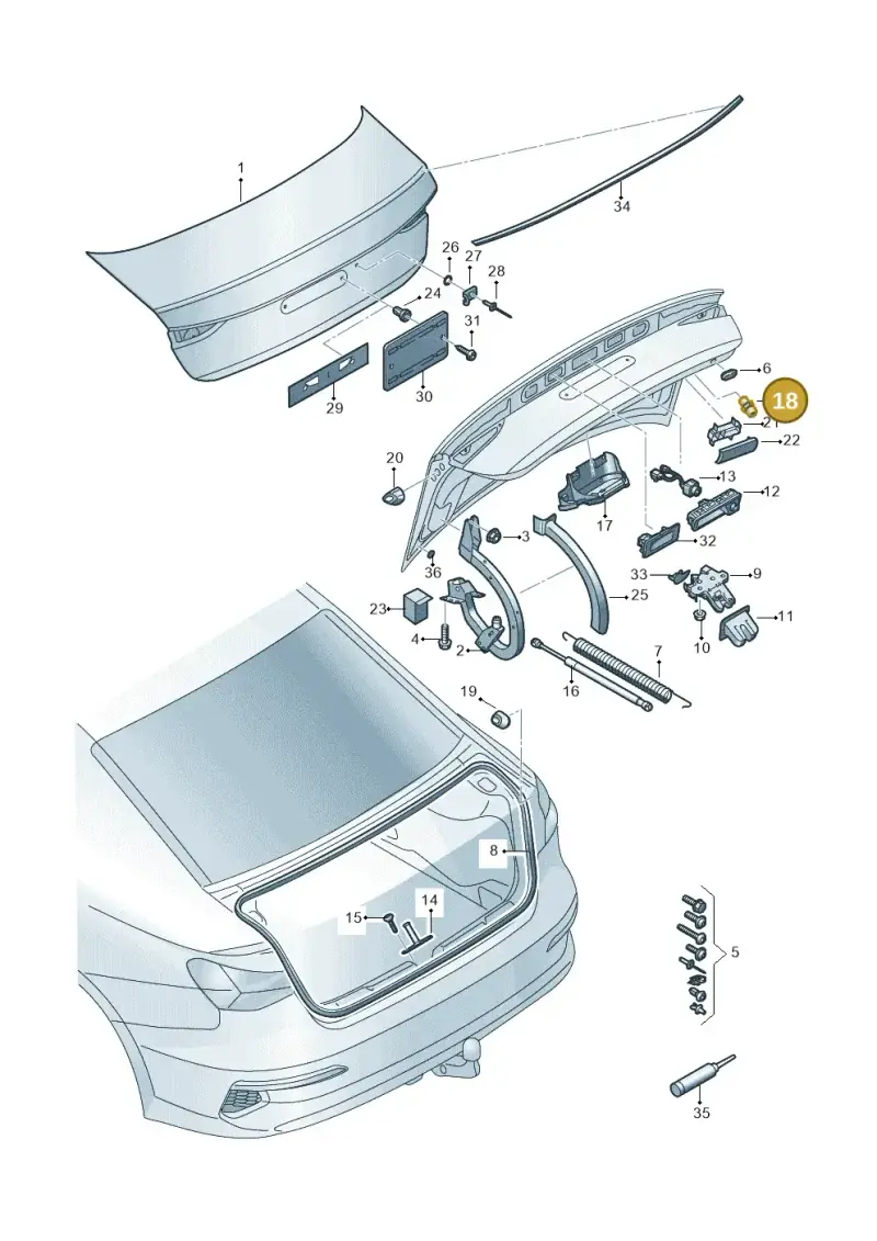 8W5827499 — Audi A3 Sportback (2019-2025) diagram 596827010, position 18