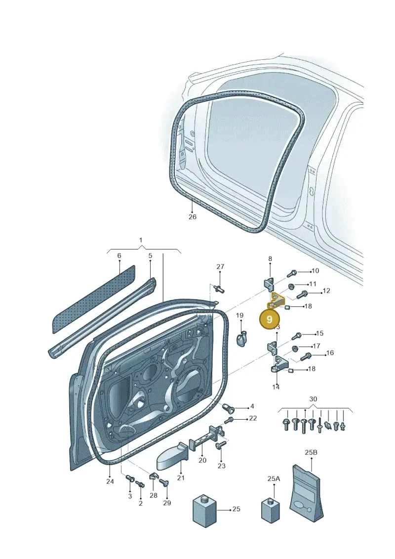 8W5831403A — Audi A4L 2.0 (2016-) diagram 216831010, position 9