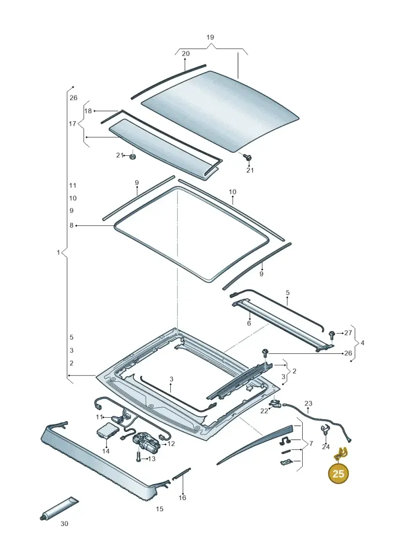 8W5877244 — Audi A6 (2018-2025) diagram 430877000, position 25