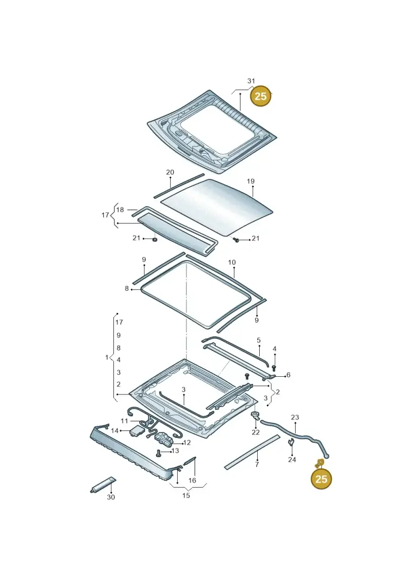 8W5877244 — Audi Q3 2.0 (2019-) diagram 577877000, position 25