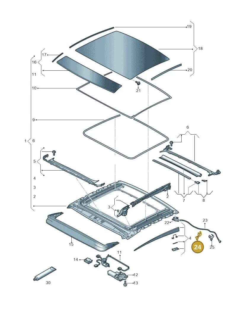 8W5877244 — Audi A8 (2017-2025) diagram 838877000, position 24