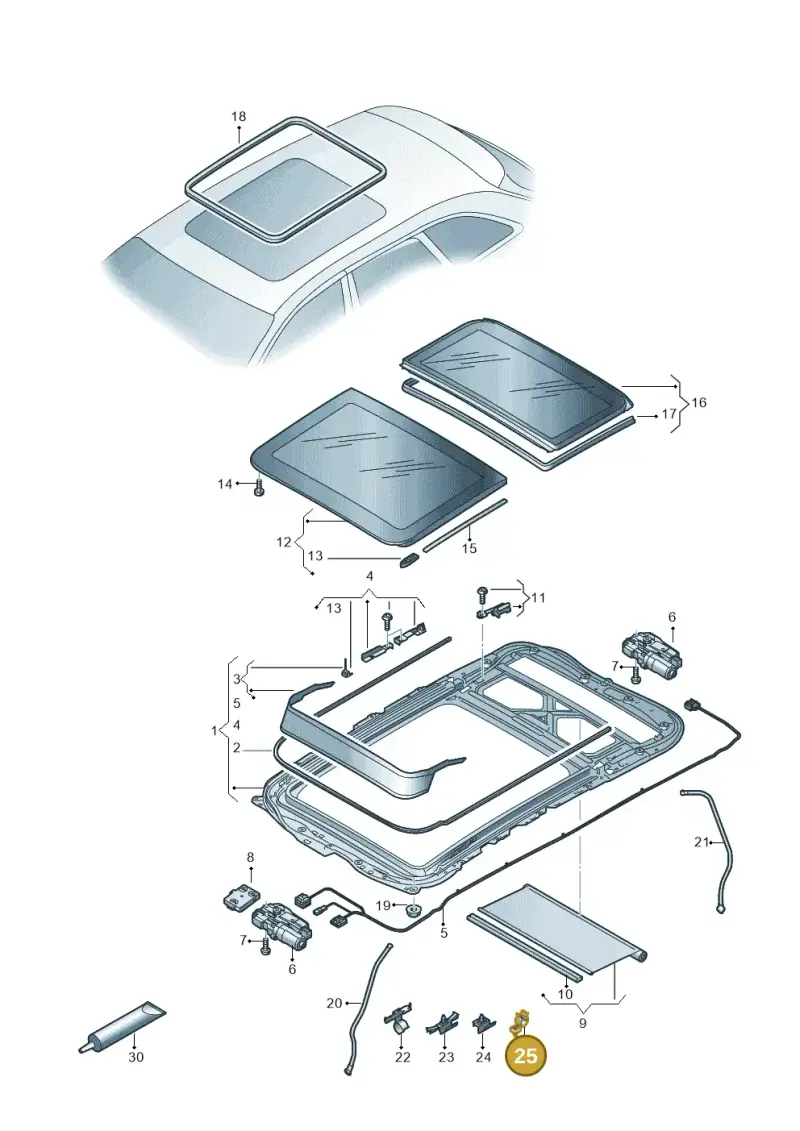 8W5877244 — Audi RS4 Avant (2017-2025) diagram 849877100, position 25