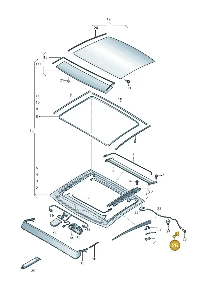 8W5877244 — Audi RS Q3 Sportback (2019-2024) diagram 597877010, position 25