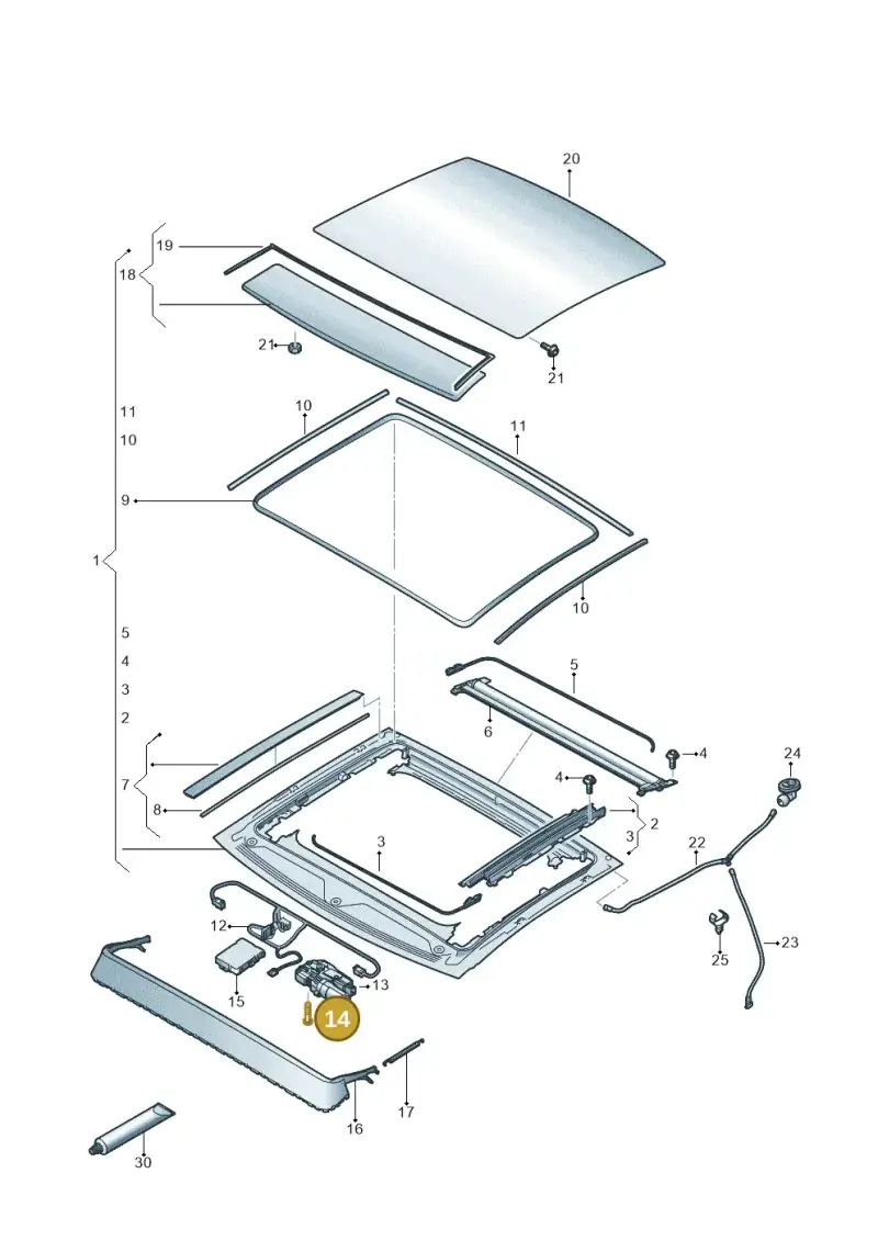 8W5898057 — Audi RS6 Avant (2019-) diagram 430877010, position 14