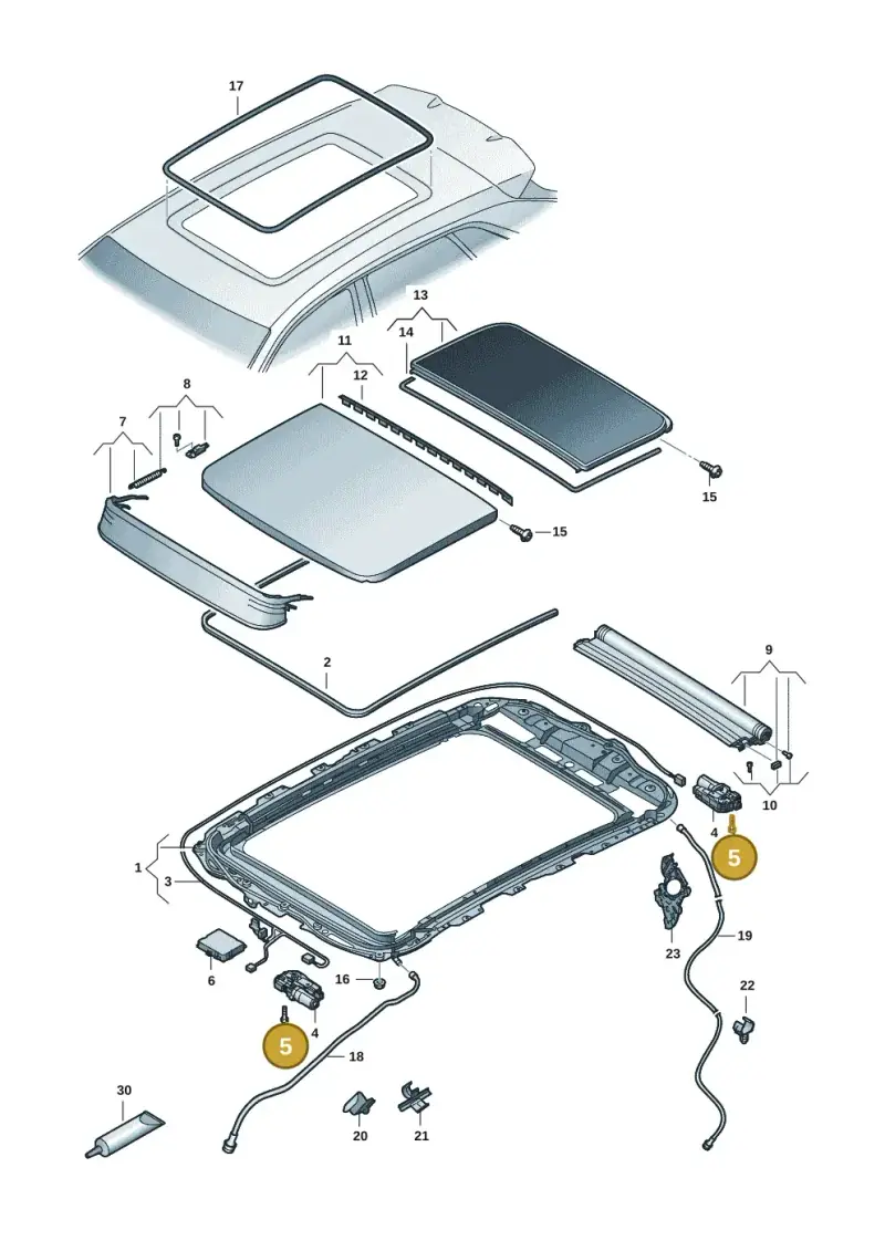 8W5898057 — Audi RSQ3 Sportback (2019-2024) diagram 597877001, position 5