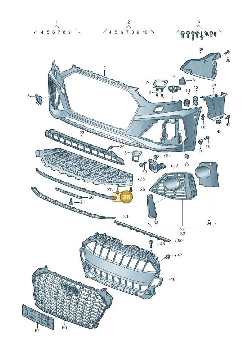 8W6807110A — Audi RS4 Avant (2017-) diagram 438807020, position 28