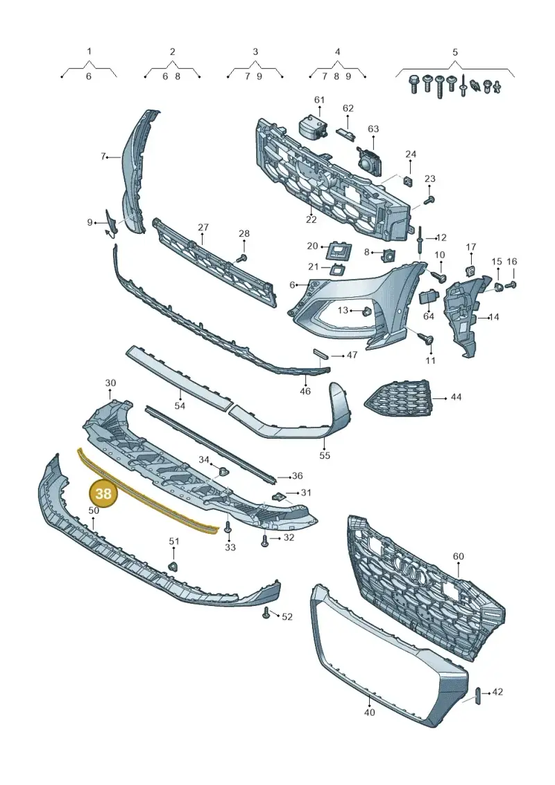 8W6807110A — Audi RS Q8 Quattro (2019-) diagram 595807100, position 38
