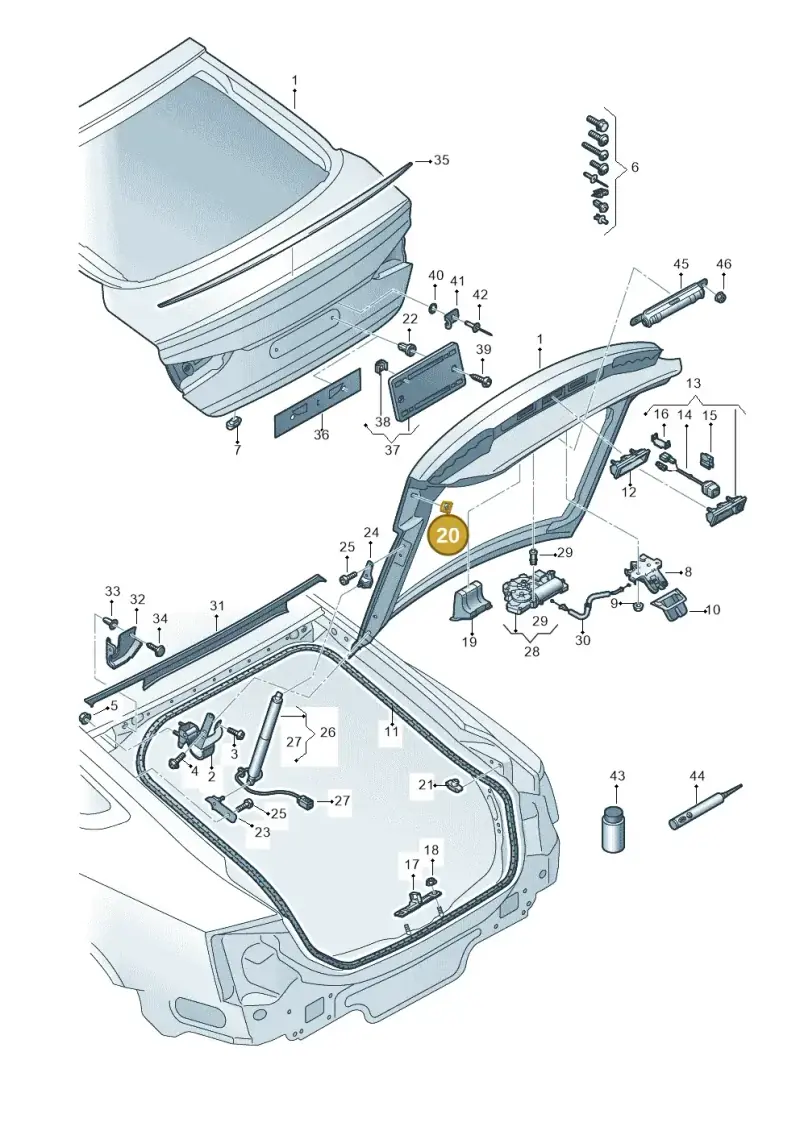 8W8827249 — Audi RS5 Sportback (2017-2025) diagram 897827100, position 20