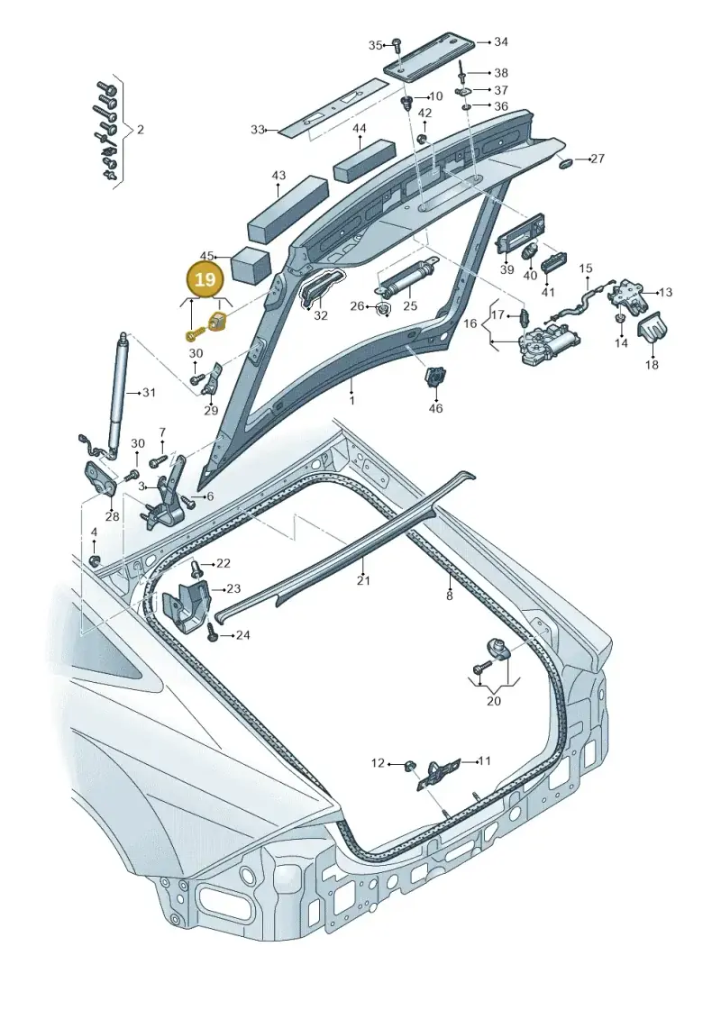 8W8827249 — Audi RS7 Sportback (2019-2025) diagram 435827000, position 19