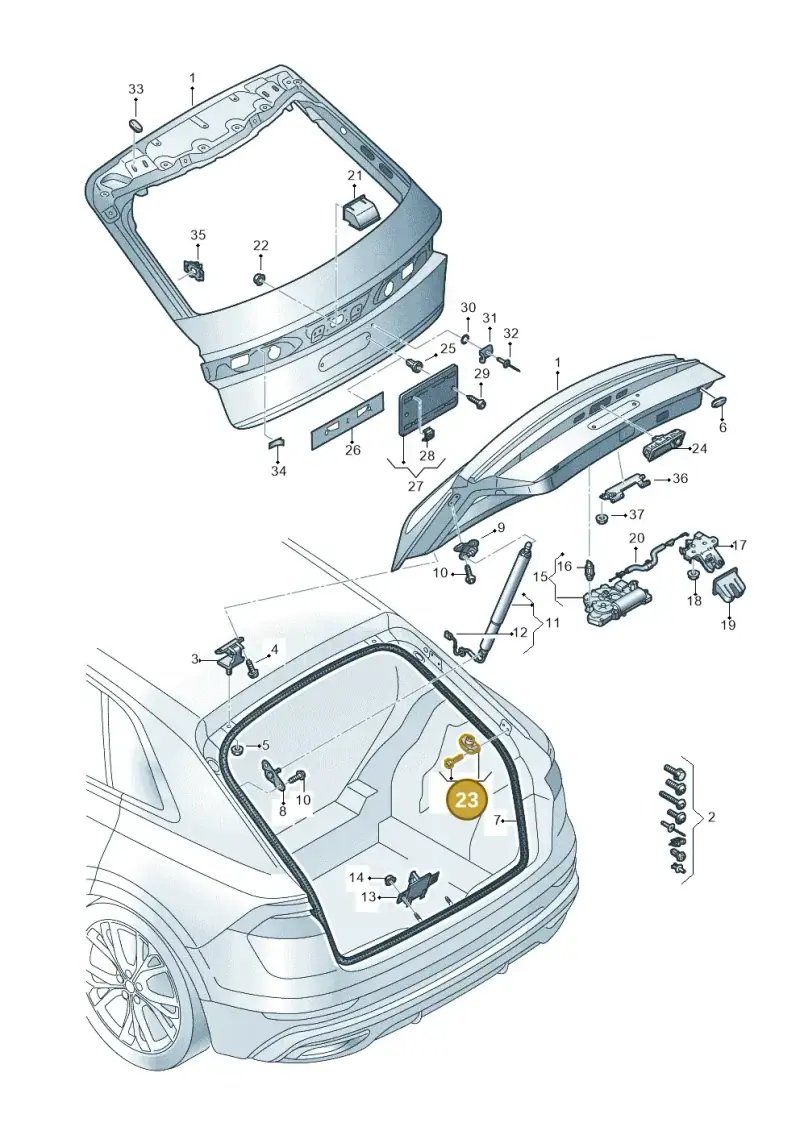 8W9827239D — Audi Q8 (2018-2025) diagram 429827000, position 23