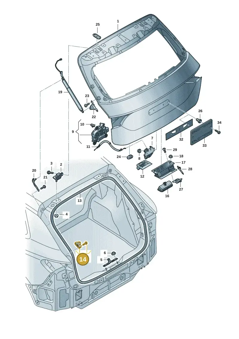 8W9827239D — Audi Q6 e-tron (2023-2025) diagram f5s827000, position 14