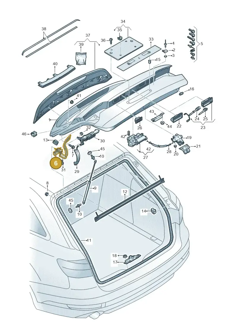 8W9827299B — Audi RS4 Avant (2017-) diagram 849827100, position 6