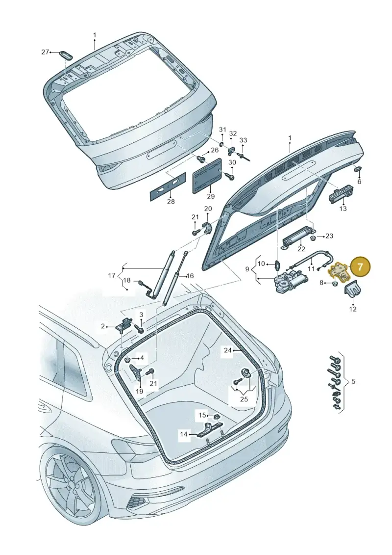 8W9827505C — Audi A3 Sportback (2019-2021) diagram 596827000, position 7