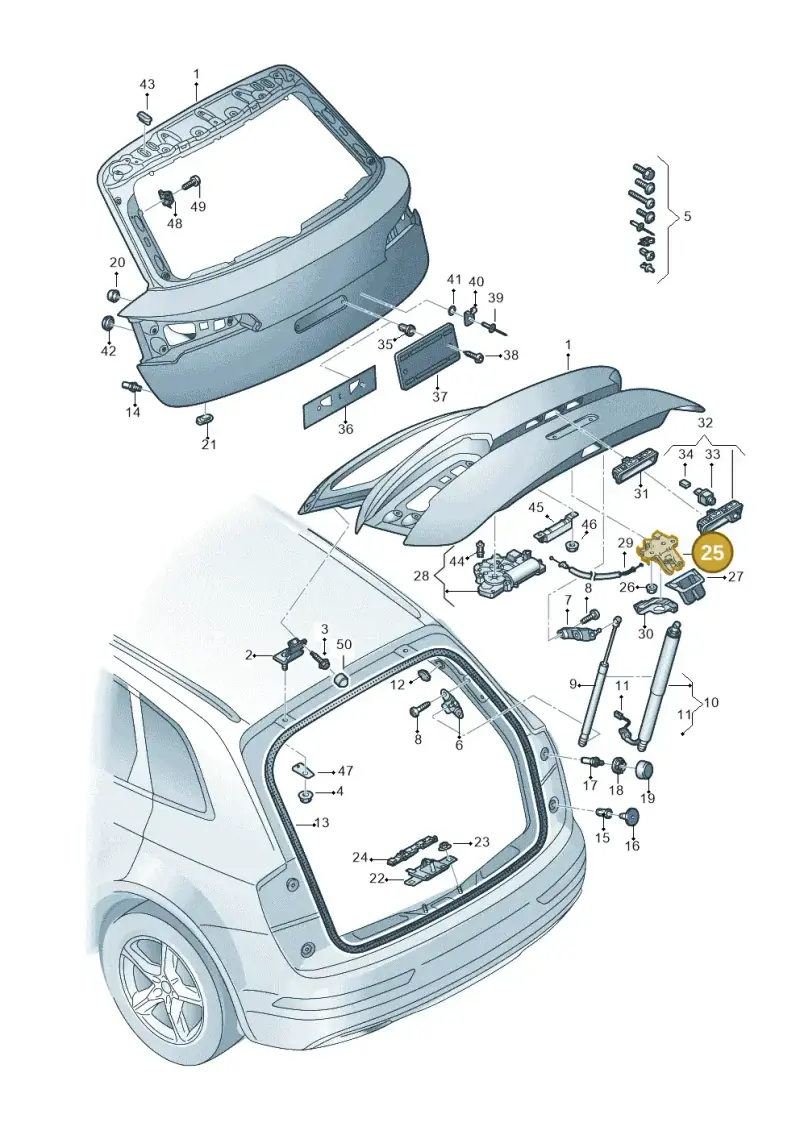 8W9827505C — Audi Q5 (2016-2020) diagram 896827000, position 25