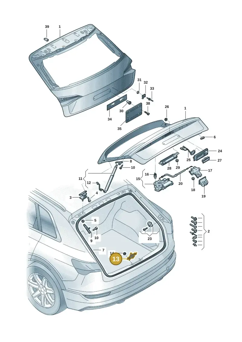8W9827507A — Audi E-tron (2020-2023) diagram 4kc827000, position 13