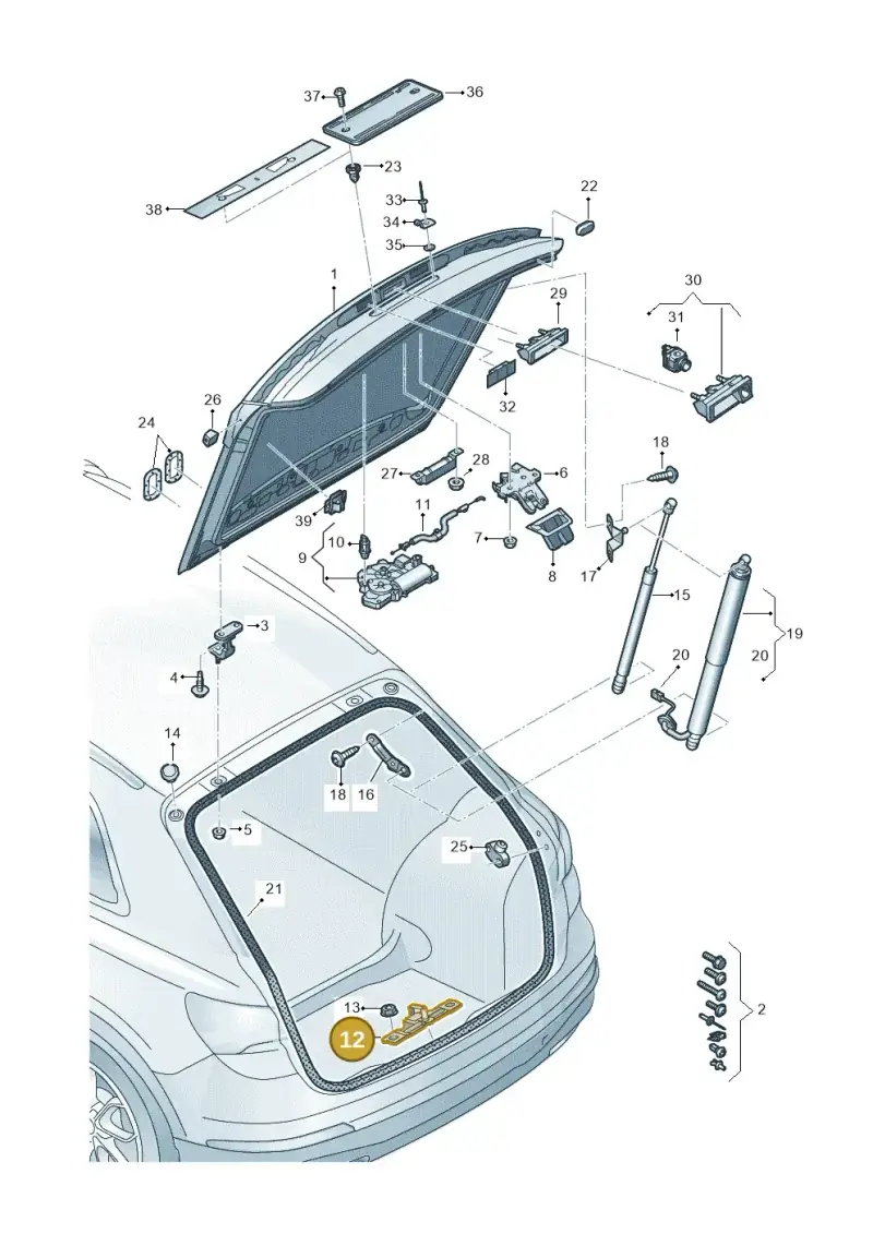 8W9827507A — Audi Q3 quattro (2018-2019) diagram 597827000, position 12