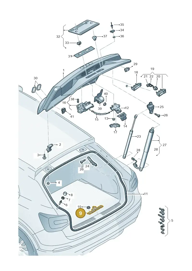 8W9827507A — Audi Q2 2.0 TDI (2016-2018) diagram 803827000, position 9