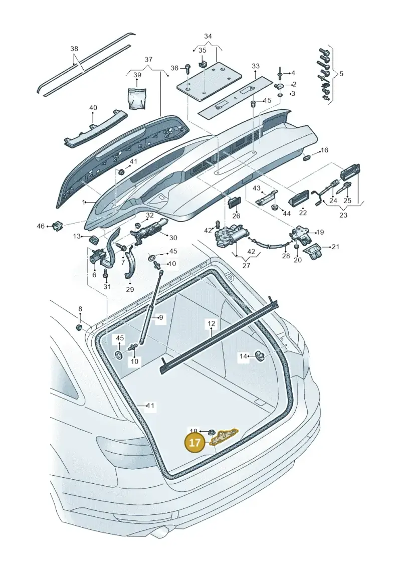8W9827507A — Audi RS4 Avant (2017-) diagram 849827100, position 17