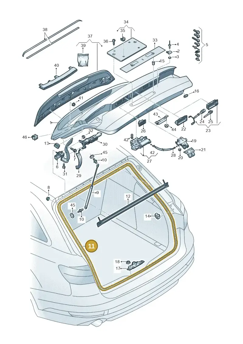 8W9827705B — Audi RS4 Avant (2017-) diagram 849827100, position 11