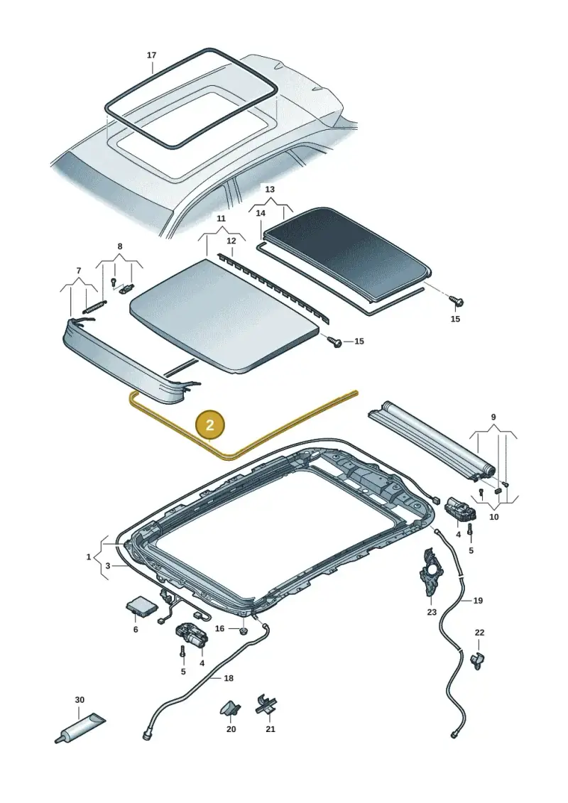 8W9877439 — Audi RSQ3 Sportback (2019-2024) diagram 597877001, position 2
