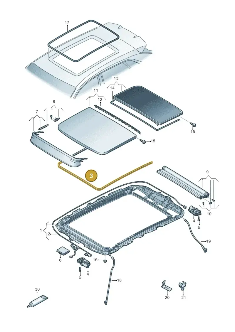 8W9877439 — Audi Q4 Sportback (2021-2022) diagram 89a877000, position 3