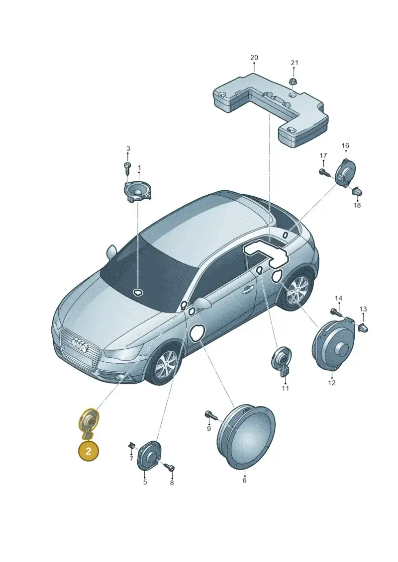 8X0035399 — Audi A1 Sportback (2010-2015) diagram 708035350, position 2