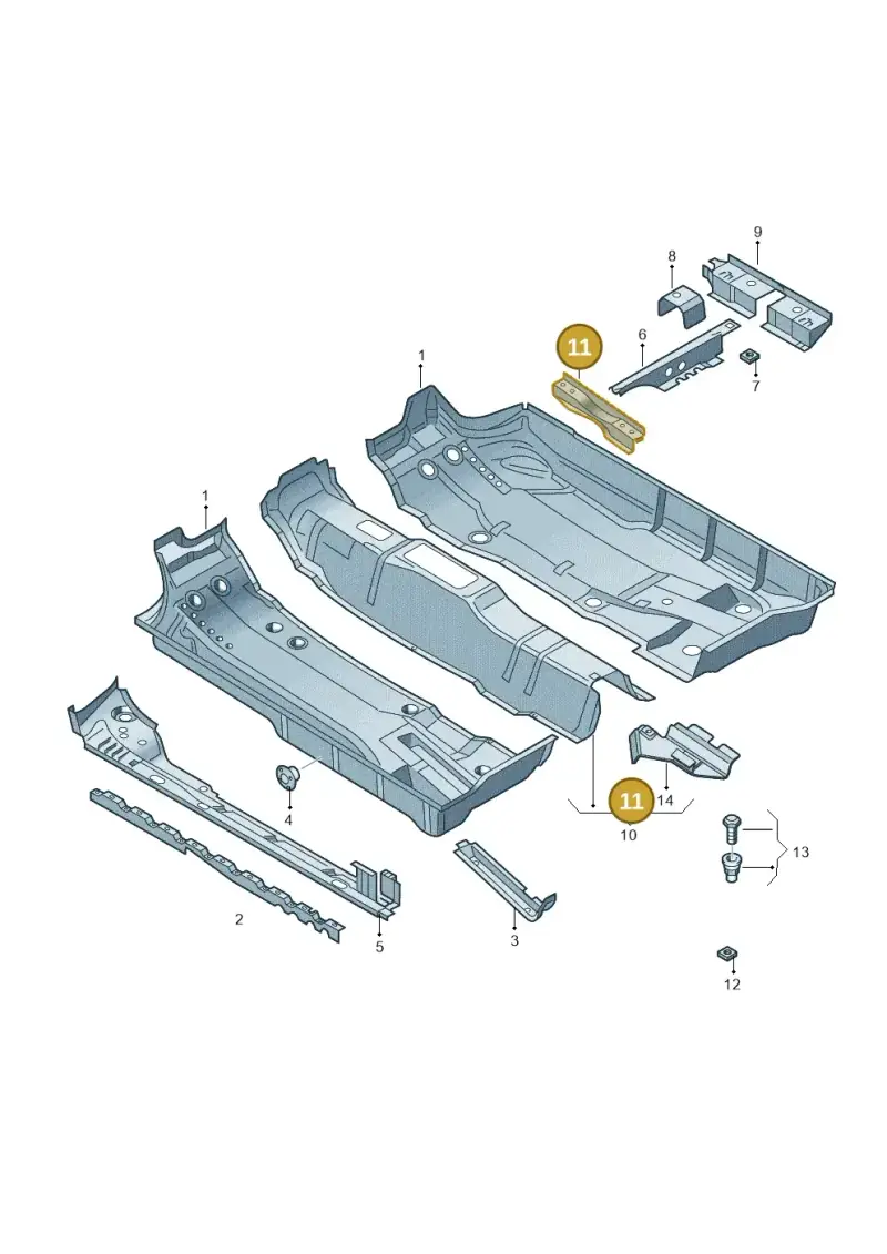 8X0802382 — Audi A1 Sportback (2014-2018) diagram 708803100, position 11