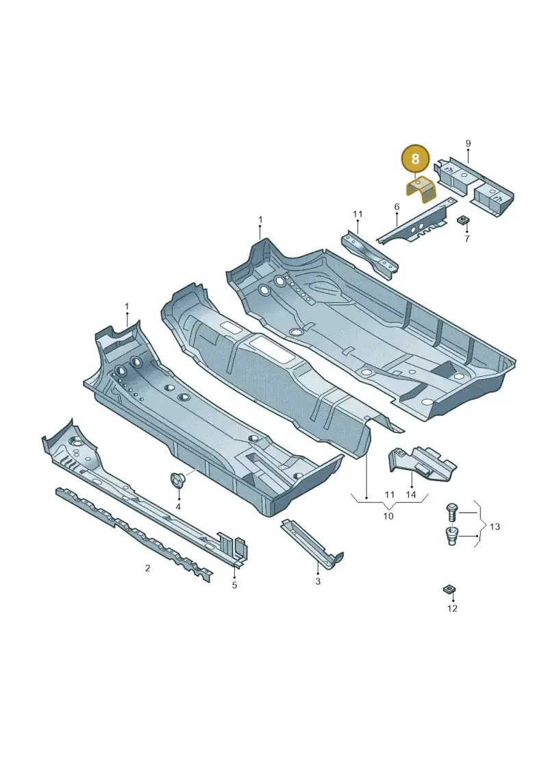 8X0804770 — Audi A1 Sportback (2014-2018) diagram 708803100, position 8