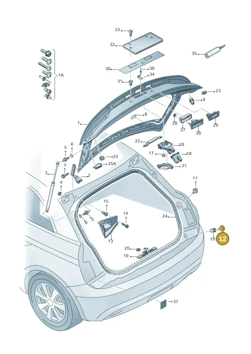 8X0827654 — Audi A1 Sportback (2014-2018) diagram 708827000, position 12