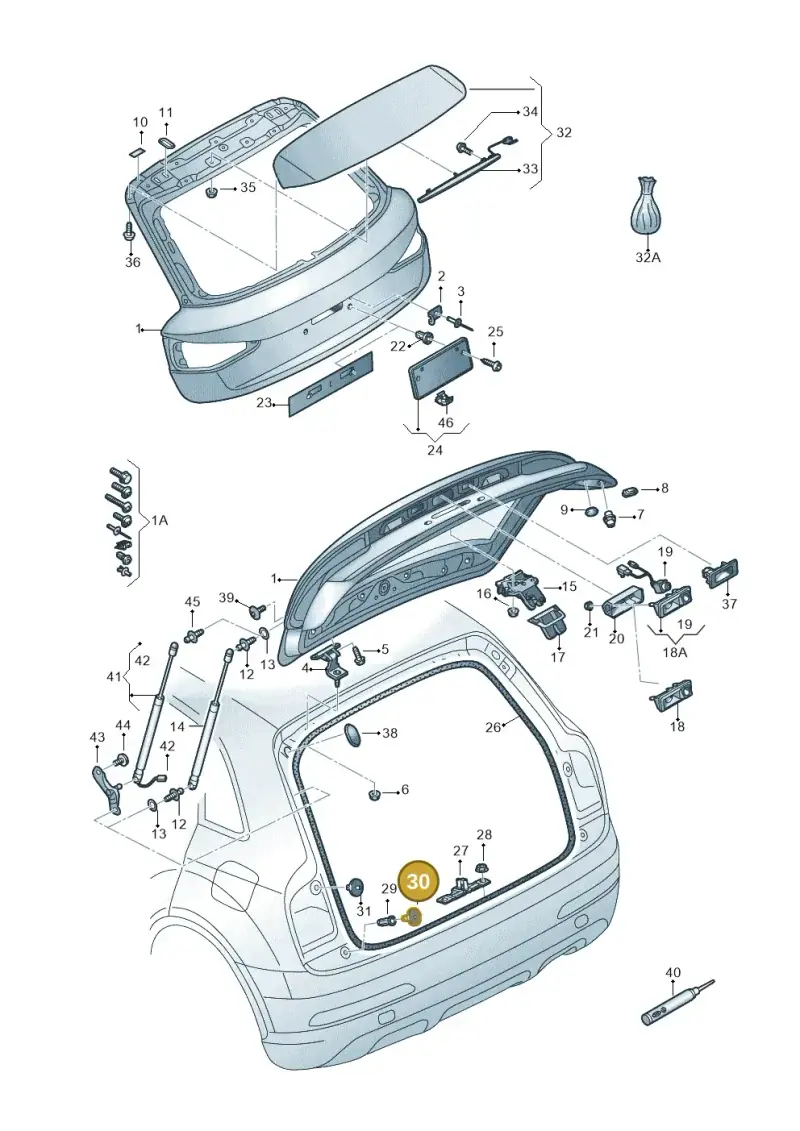 8X0827654 — Audi Q3 1.4 (2016-) diagram 728827000, position 30