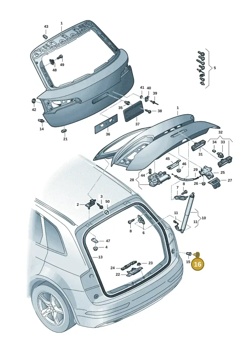 8X0827654 — Audi Q5 qu. 2.0 (2018-) diagram 896827001, position 16