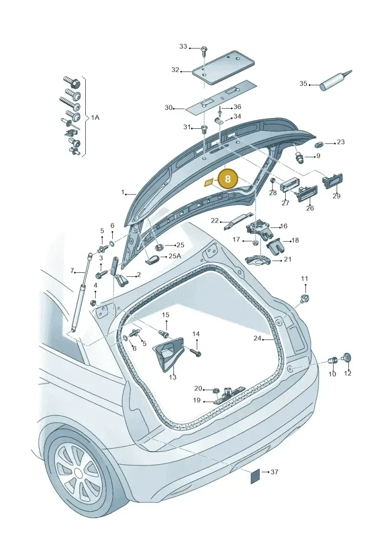 8X0827771 — Audi A1 Sportback (2014-2018) diagram 708827000, position 8