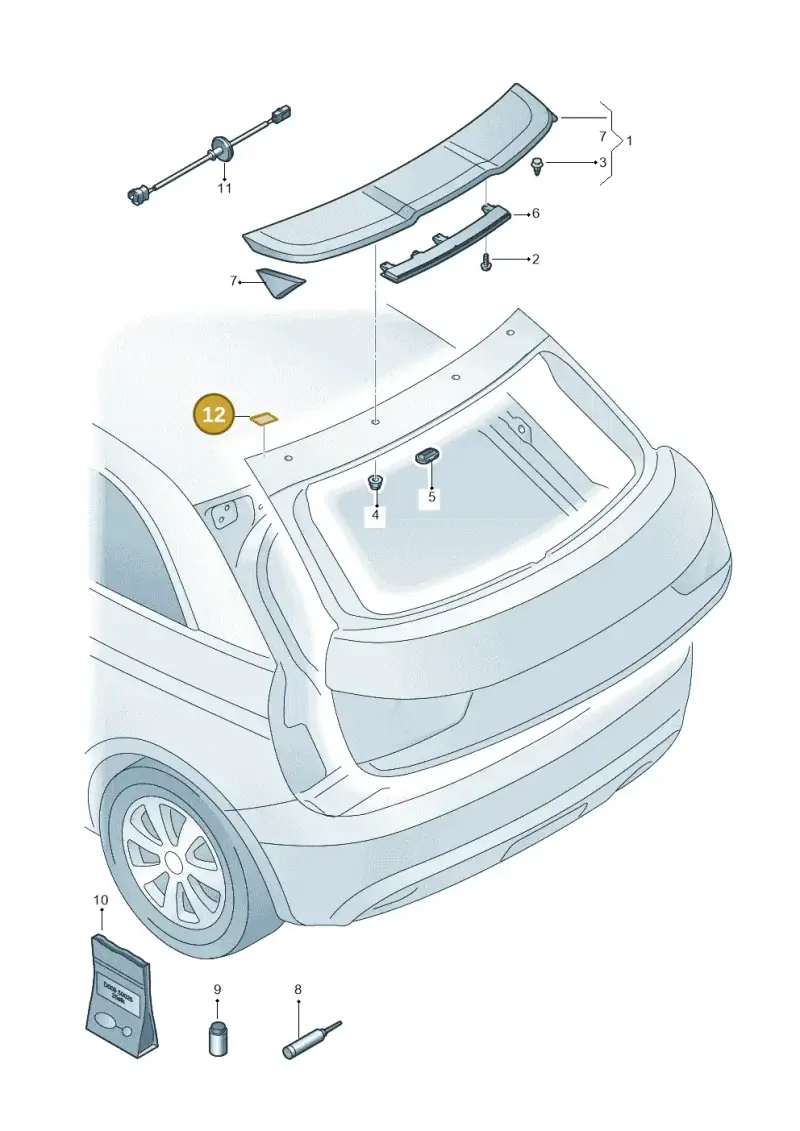 8X0827771 — Audi A1 Sportback (2014-2018) diagram 708827500, position 12