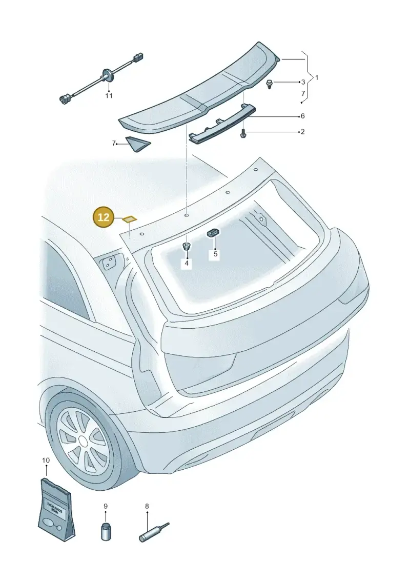 8X0827771 — Audi A1 Sportback (2014-2018) diagram 708827600, position 12