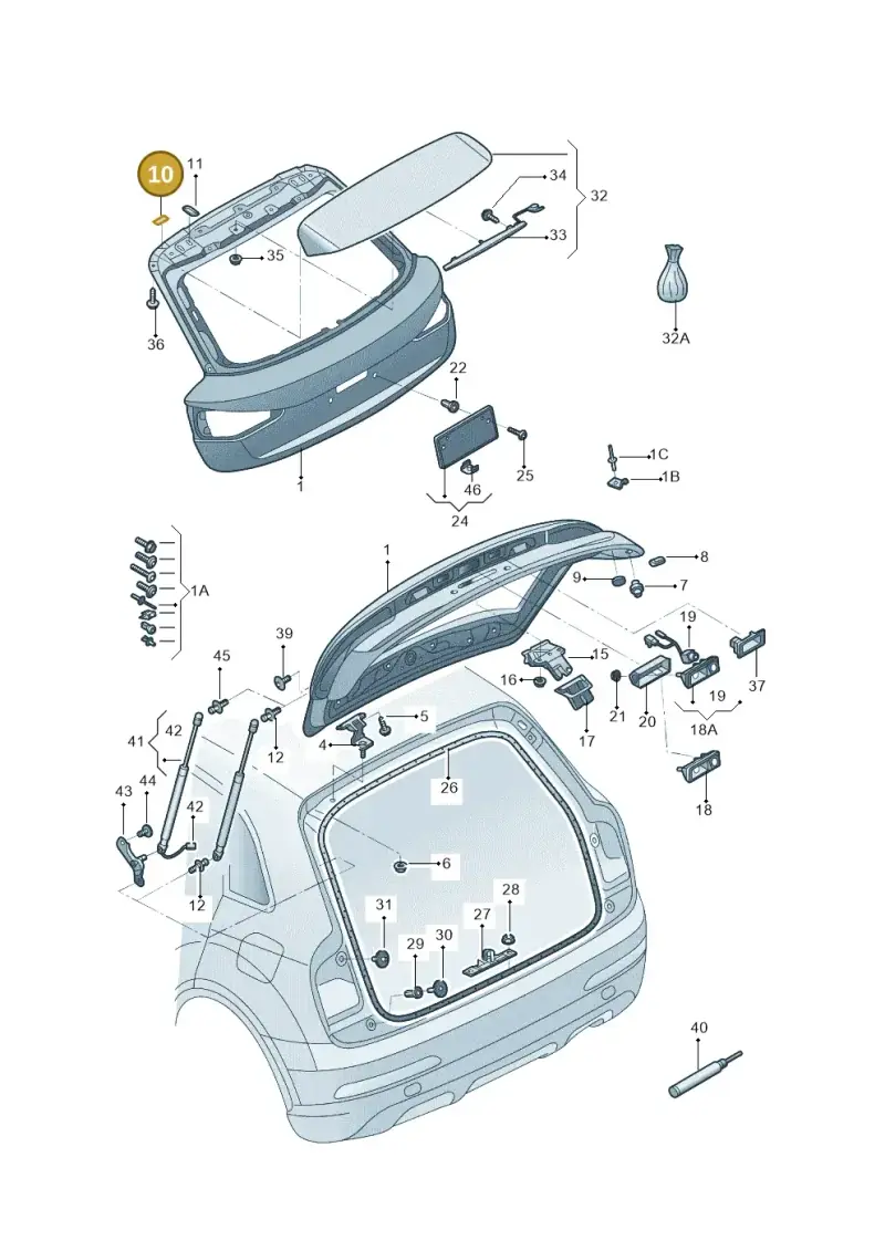 8X0827771 — Audi Q3 quattro 2.0 (2016-2019) diagram 895827000, position 10