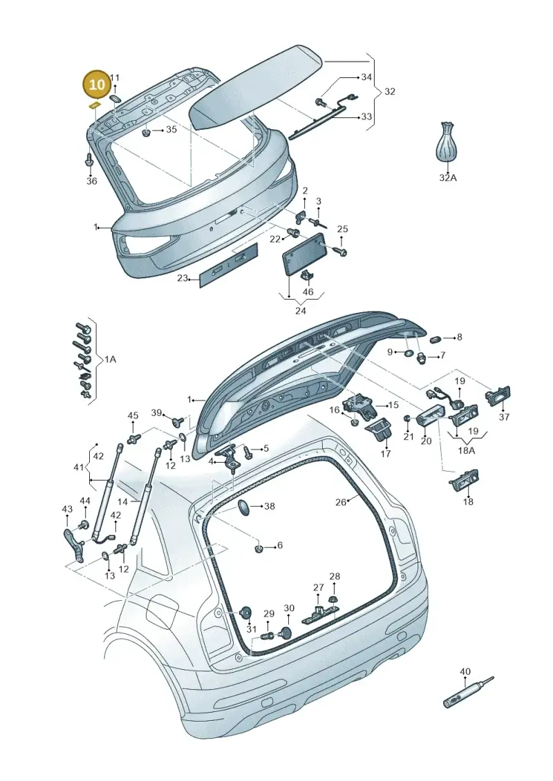 8X0827771 — Audi Q3 1.4 (2016-) diagram 728827000, position 10