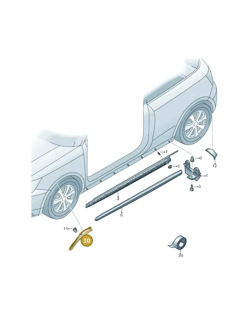 8X0853717A9B9 — Audi A1 Sportback (2014-2018) diagram 792853200, position 10