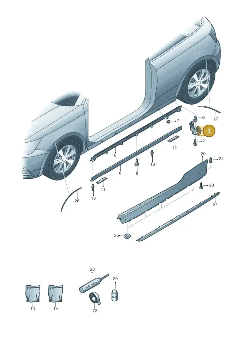 8X0853834 — Audi A1 Sportback (2010-2015) diagram 708853100, position 1