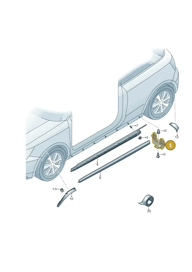 8X0853834 — Audi A1 Sportback (2014-2018) diagram 792853200, position 1