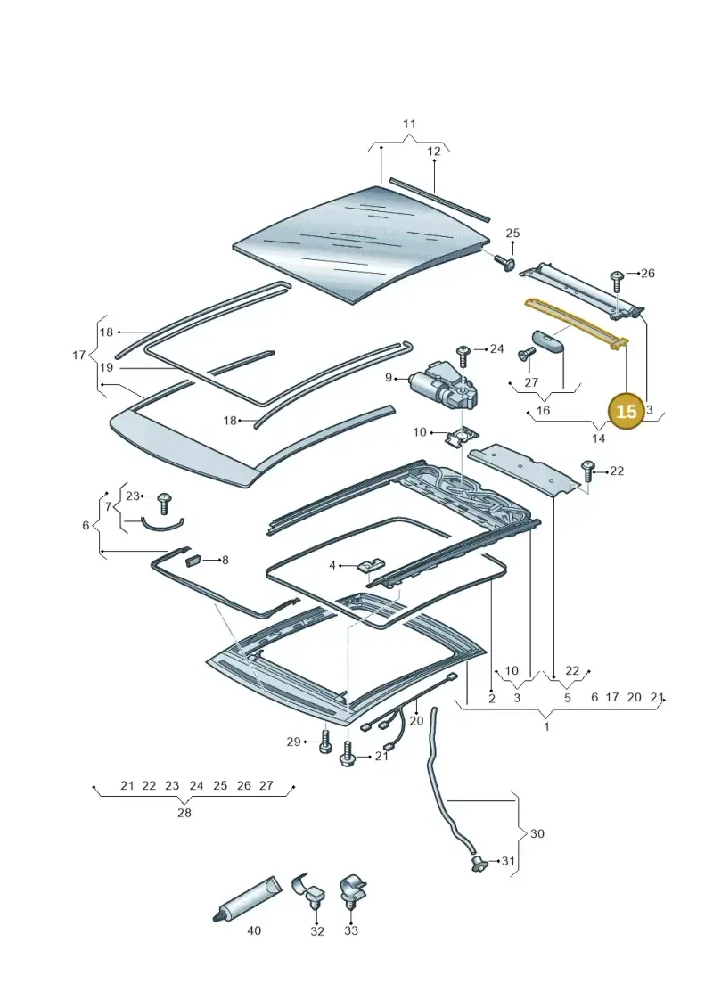 8X0877355 — Audi A1 Sportback (2014-2018) diagram 708877000, position 15