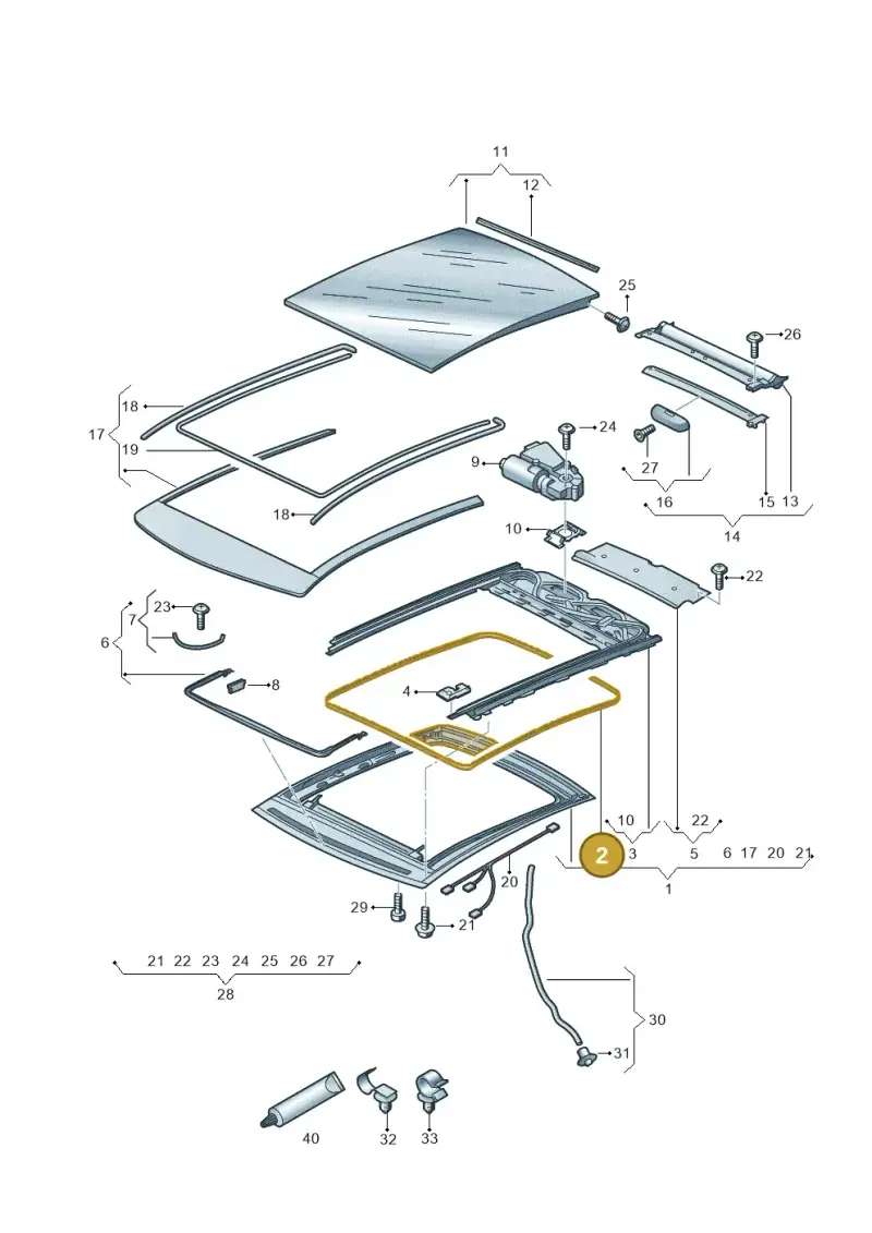 8X0877439 — Audi A1 Sportback (2014-2018) diagram 708877000, position 2