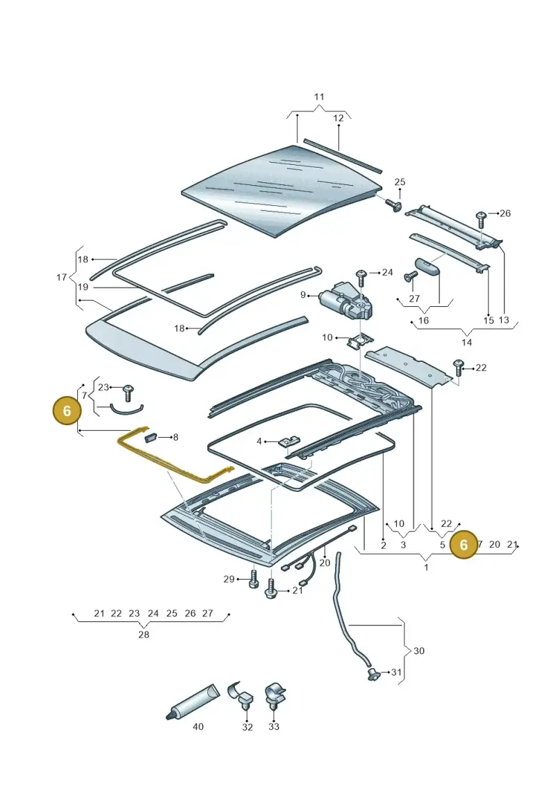 8X0877651 — Audi A1 Sportback (2014-2018) diagram 708877000, position 6