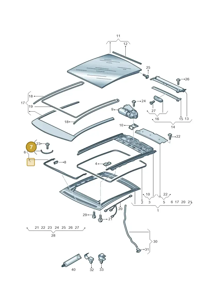 8X0898955A — Audi A1 Sportback (2014-2018) diagram 708877000, position 7
